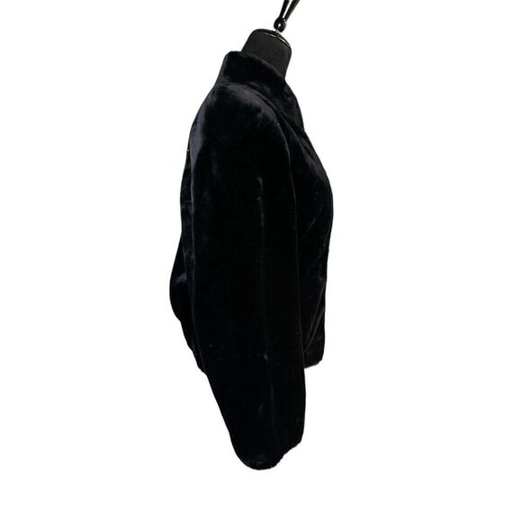 JORDACHE Black Jacket Full Zip Size XS Plush Faux Fur Vtg - Picture 7 of 13